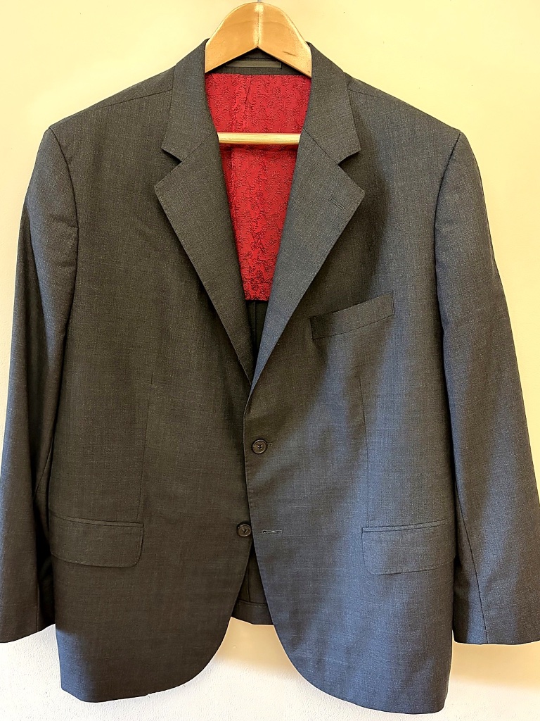 Oliver Wicks Charcoal Gray European Super 150s Wool Suit Approx. 41s / 42s